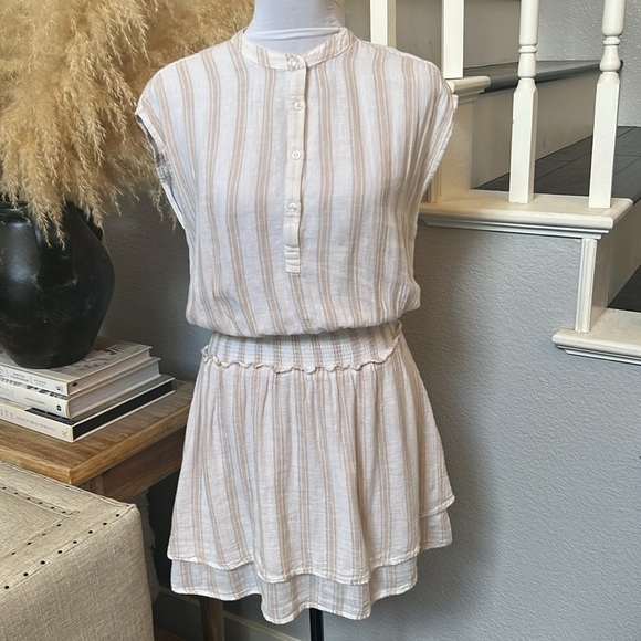 RAILS Linen Blend Angelina In Ryder Stripes Mini Dress Size XS - Picture 2 of 7